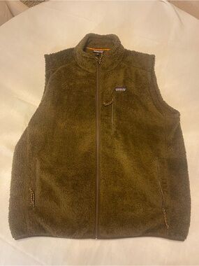 Patagonia Men's Olive Fuzzy Full-Zip Fleece Vest XXL